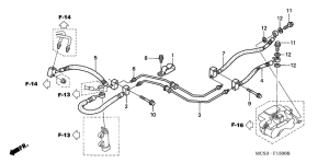 ST1300 Задние тормозные трубки