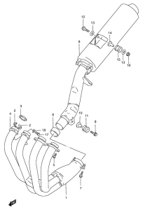 GSF1200S (ABS) Muffler comp