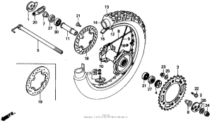 XR250R Rear wheel 90-91