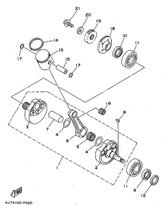 TZ125 Коленвал и поршень