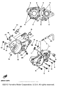 YZ490K Картер двигателя