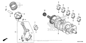 CBR600RR (ABS) Коленчатый вал и поршни