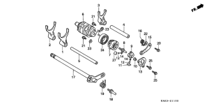 CRM125R Shift drum / shift fork