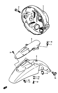 GS1150 Headlamp housing - front fender