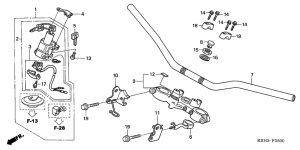 XR125 Handle pipe / top bridge