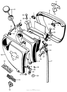 CB750 Oil tank + tank & battery cover