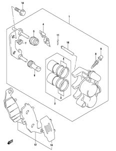 GS500 Передний суппорт