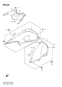 DL650 (ABS) Крышка топливного бака