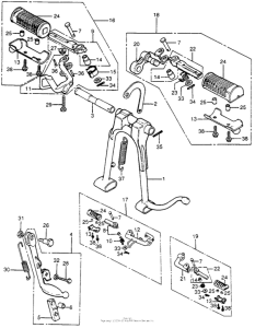 CB400 Main stand + footpegs + side stand