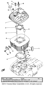 DT250F Cylinder head - cylinder