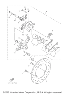 YZFR3GL Задний суппорт