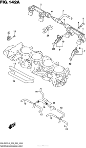 GSX-R600 Throttle Body Hose / joint (Gsx-R600L5 E03)