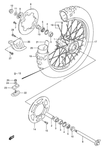 RMX250 Rear wheel complete assy