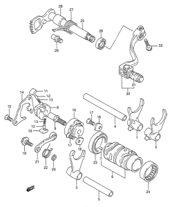 RM125 Переключение передач