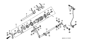 GL1500A Shift drum / shift fork