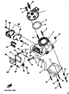 YZ125 YZ125F Головка цилиндров