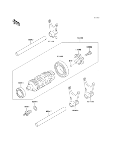 ZX600 Валы и вилки переключения передач