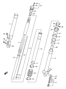 RMX250 Передняя вилка