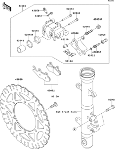 EX250 Передний тормоз
