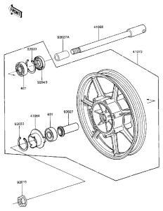 ZN1300 Front wheel / hub