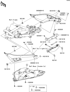 EX650 Обтекатель сидения
