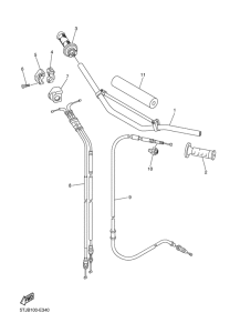 WR250F Steering handle & cable
