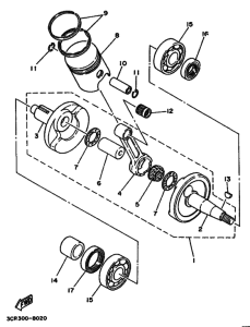 YSR80 YSR80D Коленчатый вал и Поршень