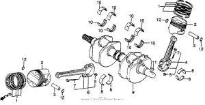 VF750F Коленчатый вал и поршни