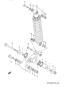DR125 Втулки заднего рычага