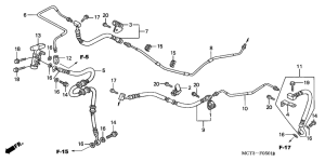 FJS600 Шланги и трубки заднего тормоза