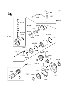 KLX250 Starter motor / starter clutch