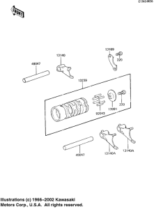  Gear change drum & forks