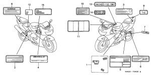 CBR900RR Лейбл предостережения