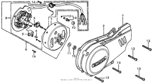 XL75 Left crankcase cover + alternator