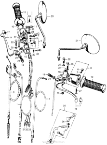 SL350 Cable + horn & lighting switch