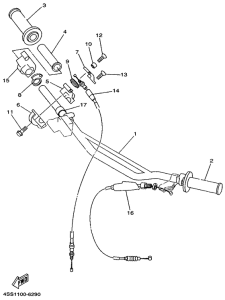 YZ125 Steering handle. cable