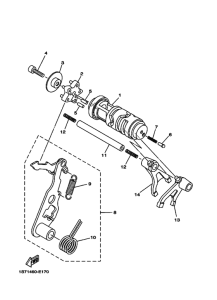 T135FI Shift cam & fork