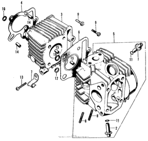 CT70 Цилиндр и головка цилиндра