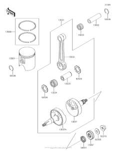 KX65 Коленвал и поршни