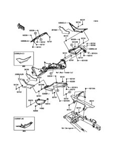 EX250 (ABS) サイドカバー / チェーンカバー