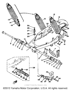 XT500E_205 - 1978 Rear arm - rear cushion - chain case