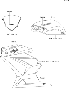 EX250 Decals(green)(kaf)