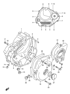 DR250 Crankcase cover ass`y  (v