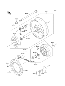 ZX600 Задняя ступица колеса