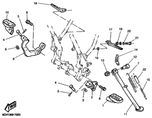 TT600R Stand. / footrest