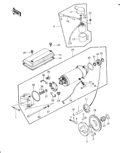 KZ650 Starter motor / starter clutch
