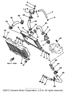 RZ350N Radiator - hose