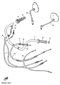 XV1100 Steering handle. cable