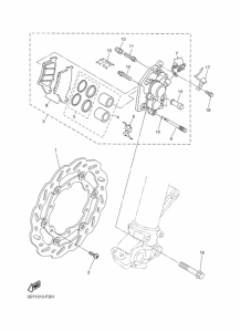 WR250R フロントブレ-キキヤリパ