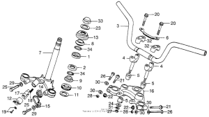 CB200T Handlebar + steering stem